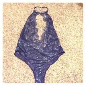 Sexy sparkly dark blue lingerie